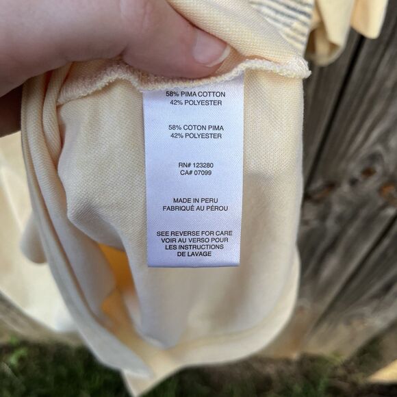 Travis Mathew Short Sleeve Salt Sand Polo Mens M Yellow Golf Outdoor Preppy Dad - Picture 10 of 14